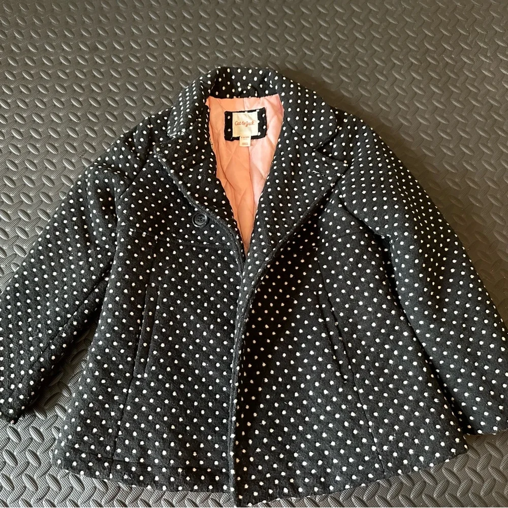 Cat & Jack Polka Dot Coat - Picture 1 of 8